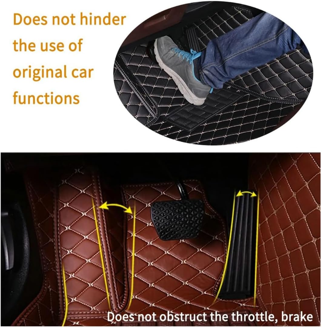 Custom Personalized Floor Mats for Cars,Luxury Full Coverage All Car Floor Mats,Anti-Slip Leather Car Mat Set ,Custom Floor Mats for 99% of Cars, Trucks & SUVs. (Yellow)