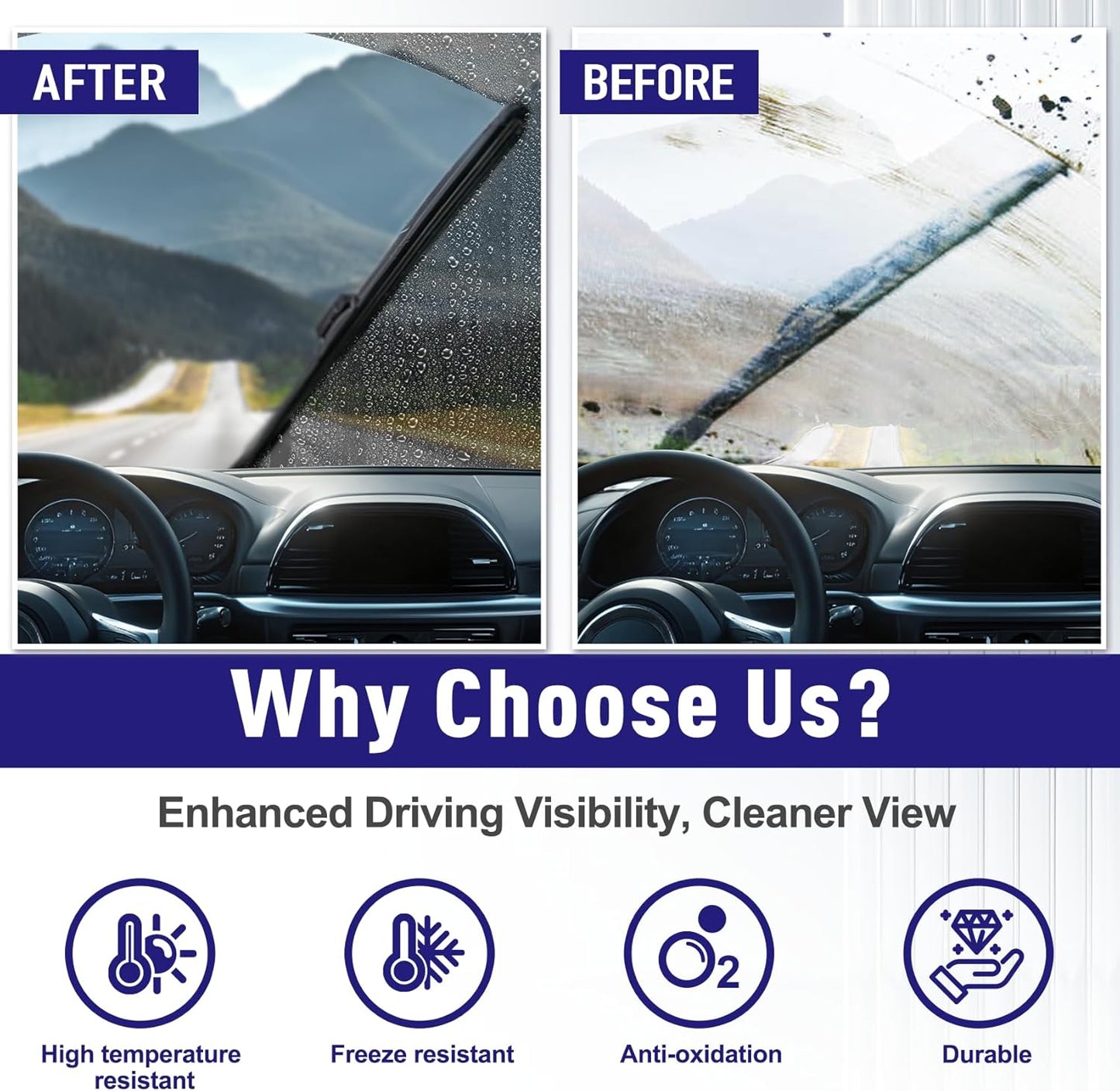 AJK Wiper Blades for Subaru Ascent 2019 2020 2021 2022 2023, 2 Piece All Weather OEM Quality Automotive Replacement Windshield Wiper Blades for My Car