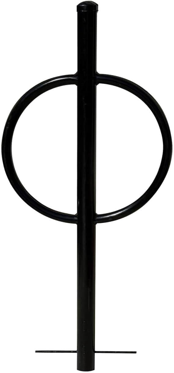 Sandbaggy Post and Ring Rack - In Ground - Commercial Outdoor Bike Parking & Storage Racks (Black, 2)