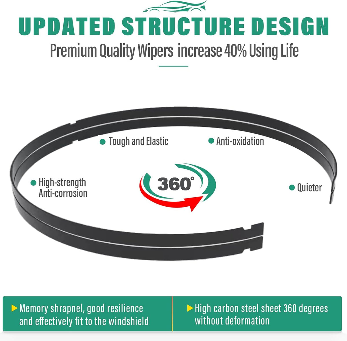 26" 16" 10" Windshield Wiper Blades Replacement for Nissan LEAF 2011 2012 2013 2014 2015 2016 2017 Premium All Weather Front Rear Wipers Set - OEM Quality (Pack of 3)