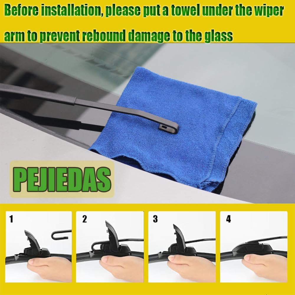 3 Wiper Blades, Front Wiper + Rear Wiper Blades for Toyota Highlander 2001-2007/Toyota RAV4 2001-2005 (22 inch + 19 inch + 12 inch) OE Original Style