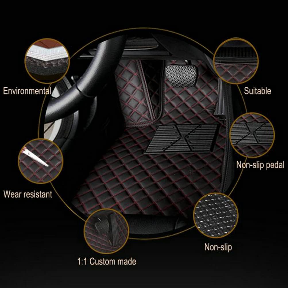 Luxury Leather Car Floor Mats (Orange) - Custom Fit for 99.9% Sedan SUV Sports, All-Weather Liners, 3D Mats, Waterproof, Non-Slip