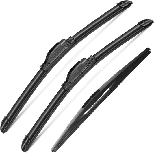 3 Wipers Set for Nissan Versa Note 2014-2019, Windshield Wiper Blades Original Equipment Replacement Front and Rear- 28"/13"/12B" (Pack of 3) J- HOOK