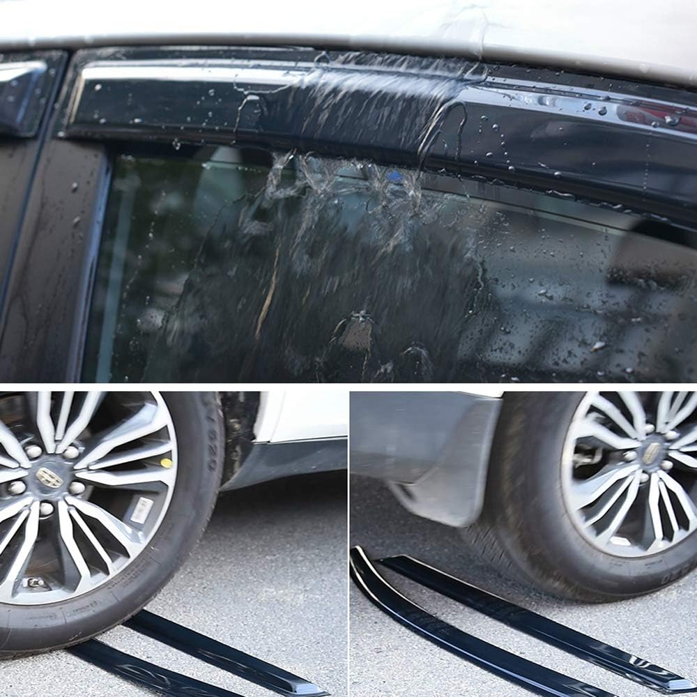 94425 Side Window Wind Vent Deflectors fit for 2007-2011 Toyota Camry Sedan,4pcs Outside Mount Style Sun Rain Guards Set,Dark Smoke Nice Window Visor