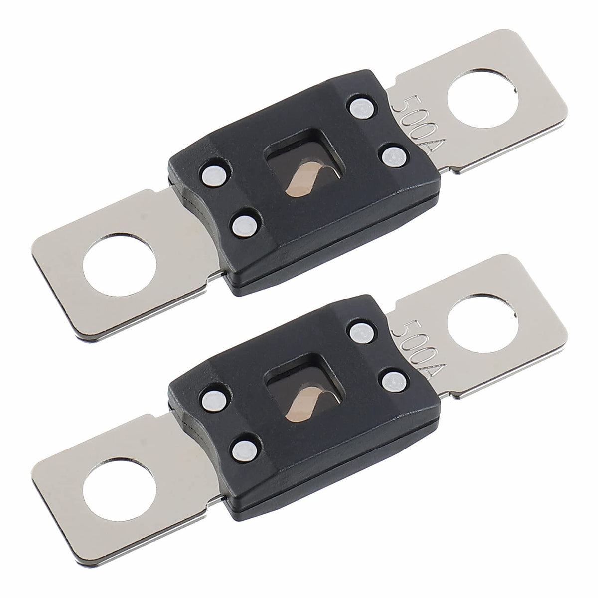500A MEGA High Current Fuse - 500 Amp Bolt-on Fuse for Cars, Trucks, Construction Vehicles, Buses, Caravans (2 Pcs)