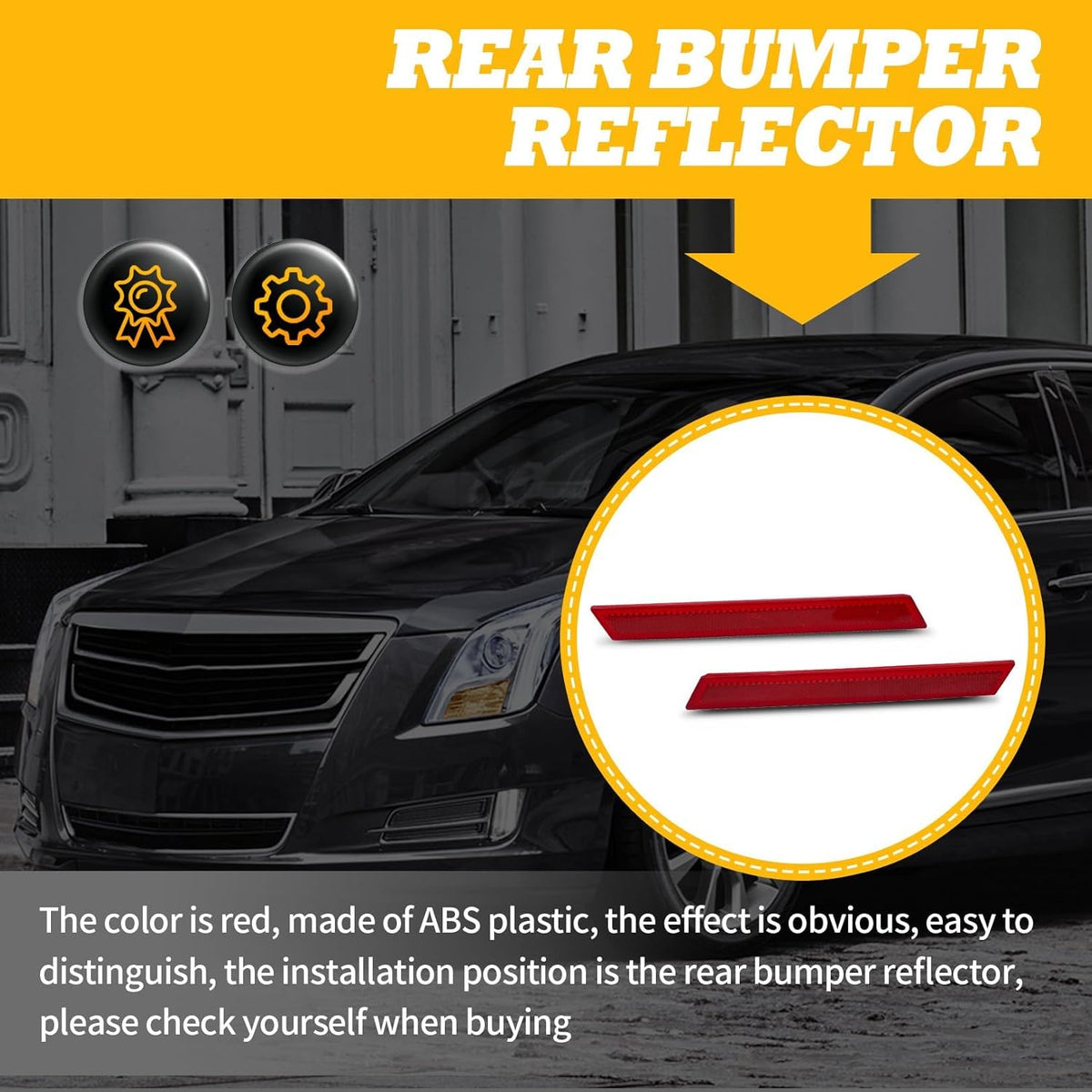 20874085 20874084 Rear Bumper Reflector Compatible with 2013 2014 2015 2016 2017 XTS