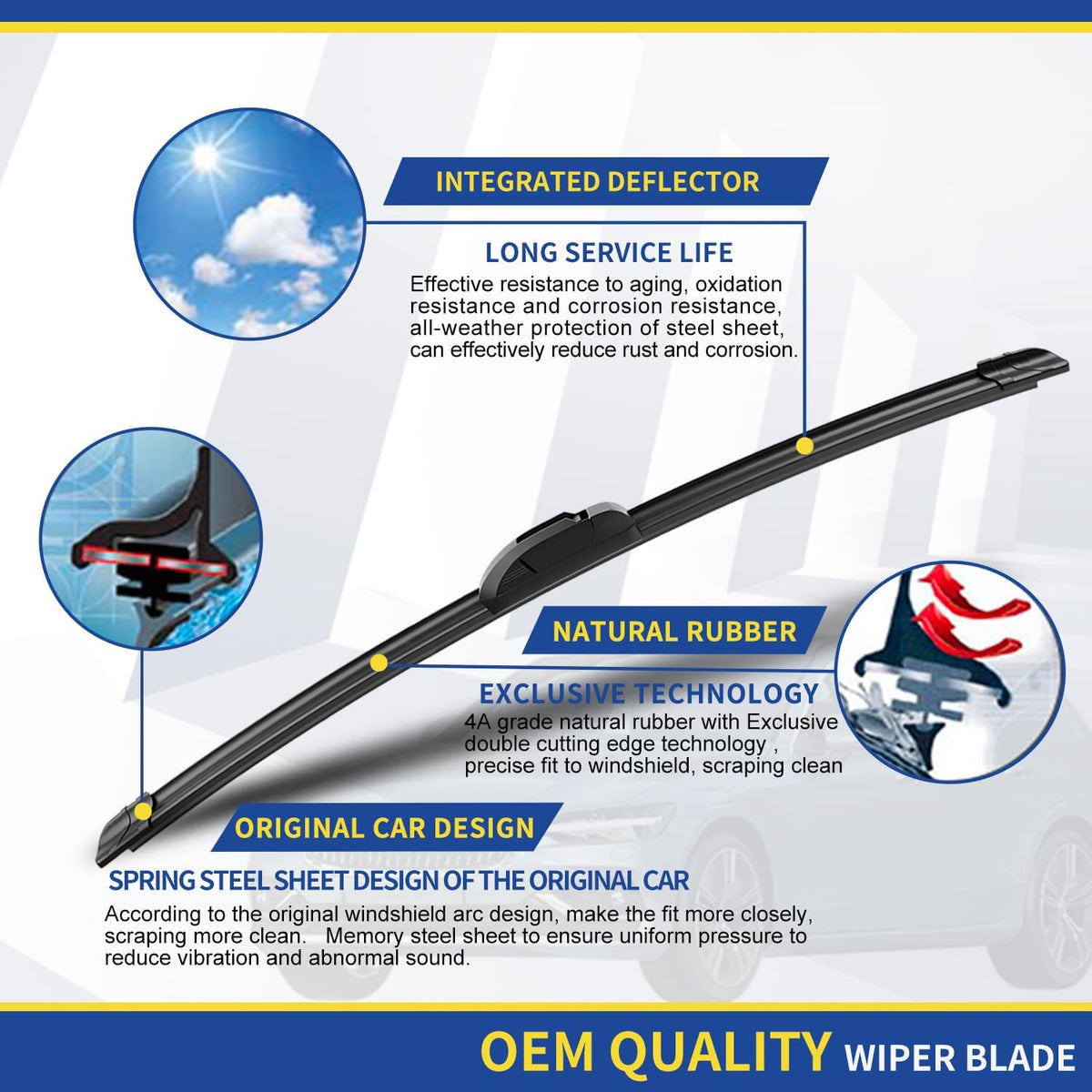 3 wipers Replacement for 2007 2008 2009 2010 2011 Honda CRV CR-V 2007-2015 2016 2017 2018 Acura RDX Windshield Wiper Blades Original Equipment Replacement - 26"/16"/14" (Set of 3) U/J HOOK