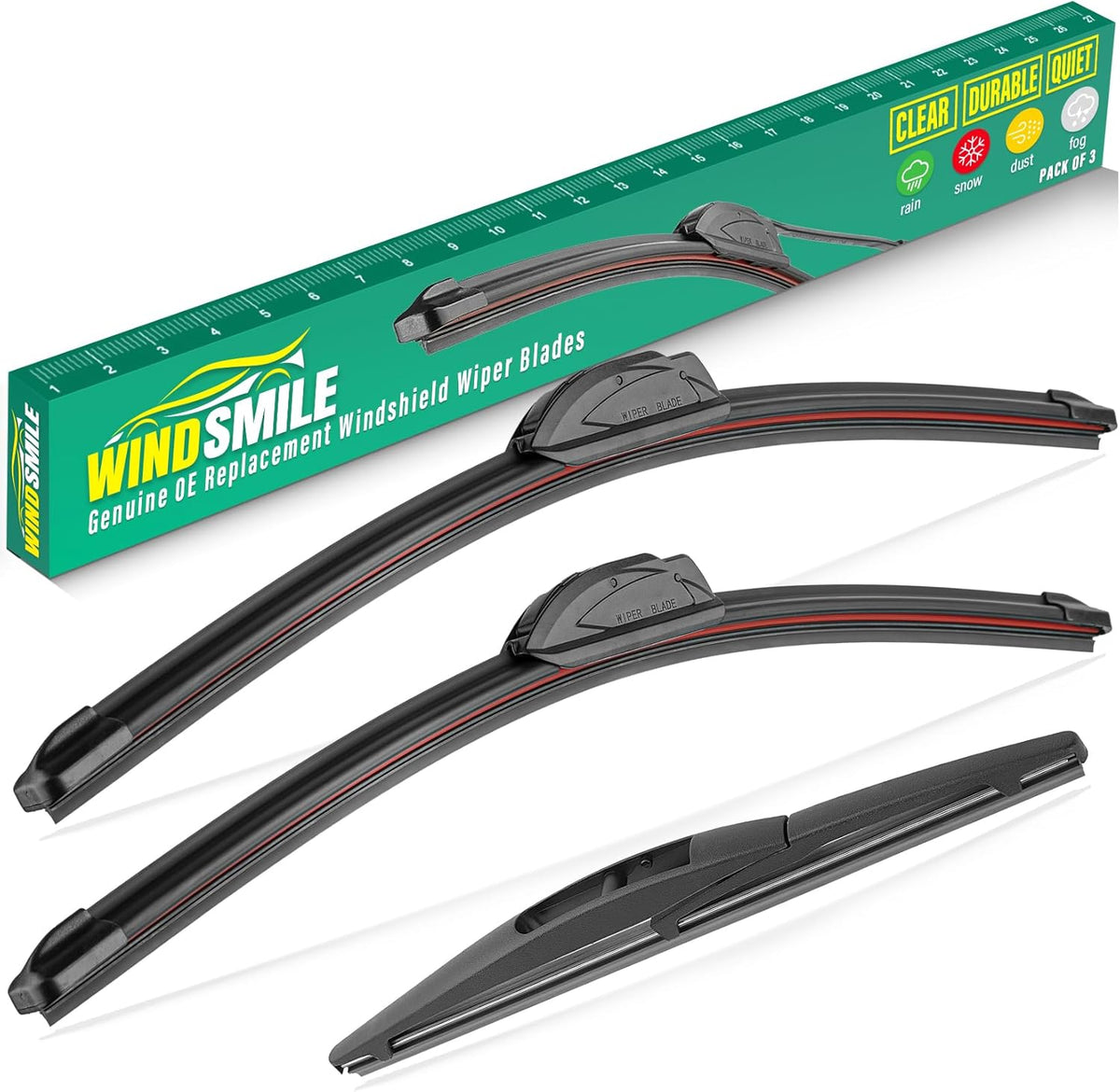 26" 15" 10" Windshield Wiper Blades Replacement for Mazda CX50 CX-50 2023 2024 2025 Premium All Weather Front Rear Wipers Set - OEM Quality (Pack of 3)