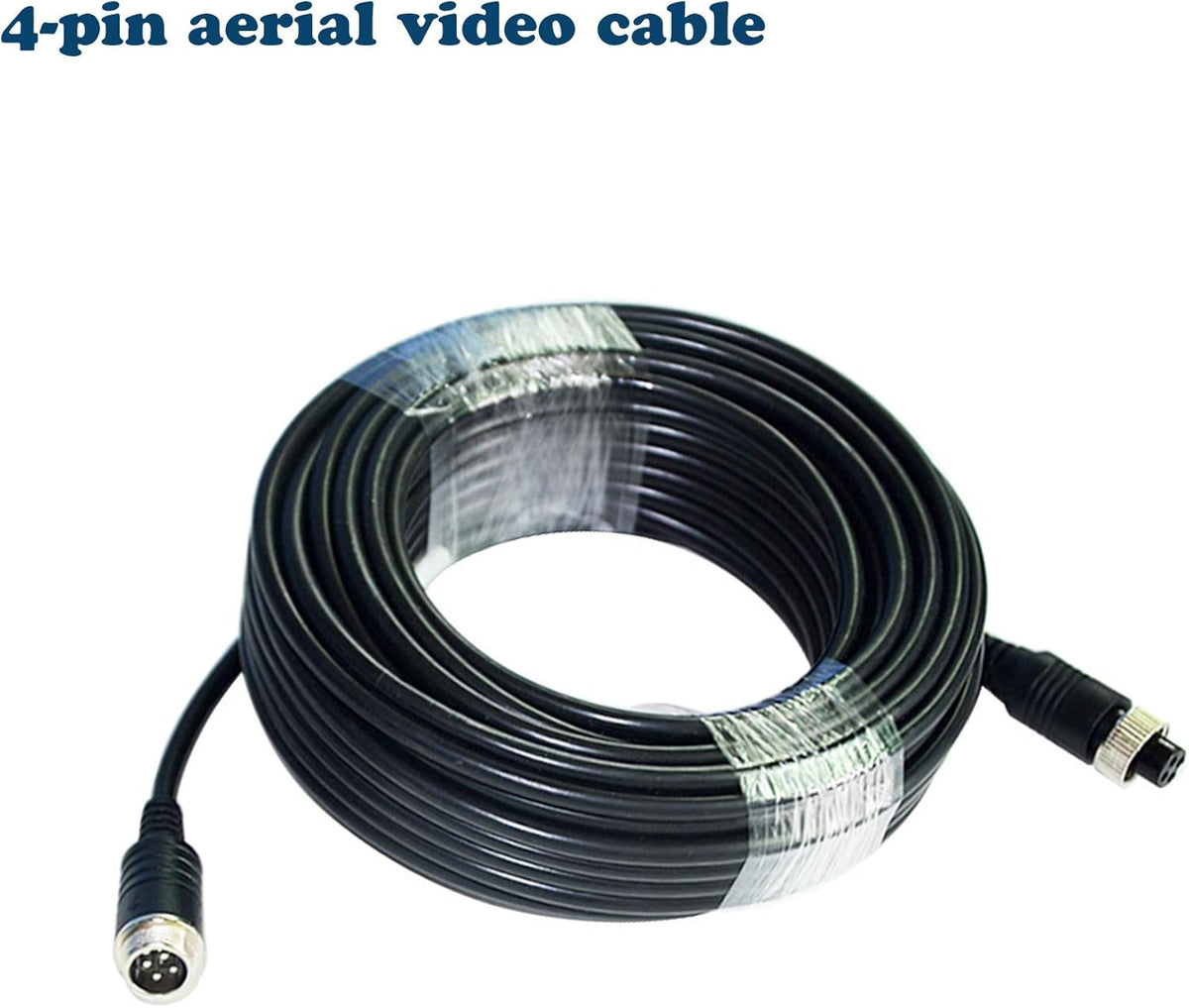 67FT Backup Camera Wire,Car Video Systems,Shock Extension,4Pin Aviation Video Extension Cable CCTV Rear View Camera(67FT/20m)