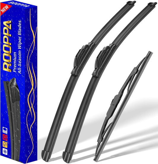 3 wipers Replacement for 2007-2017 Jeep Patriot, Windshield Wiper Blades Original Equipment Replacement - 21"/21"/10" (Set of 3) UJ HOOK