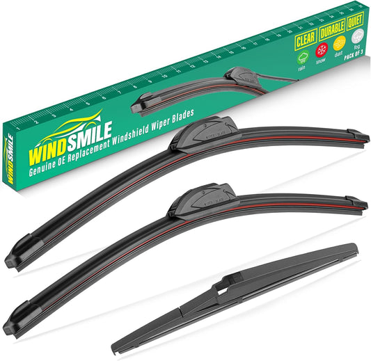 24" 19" 12" Windshield Wiper Blades Replacement for Dodge Journey 2009-2020 Premium All Weather Front Rear Wipers Set - OEM Quality (Pack of 3)