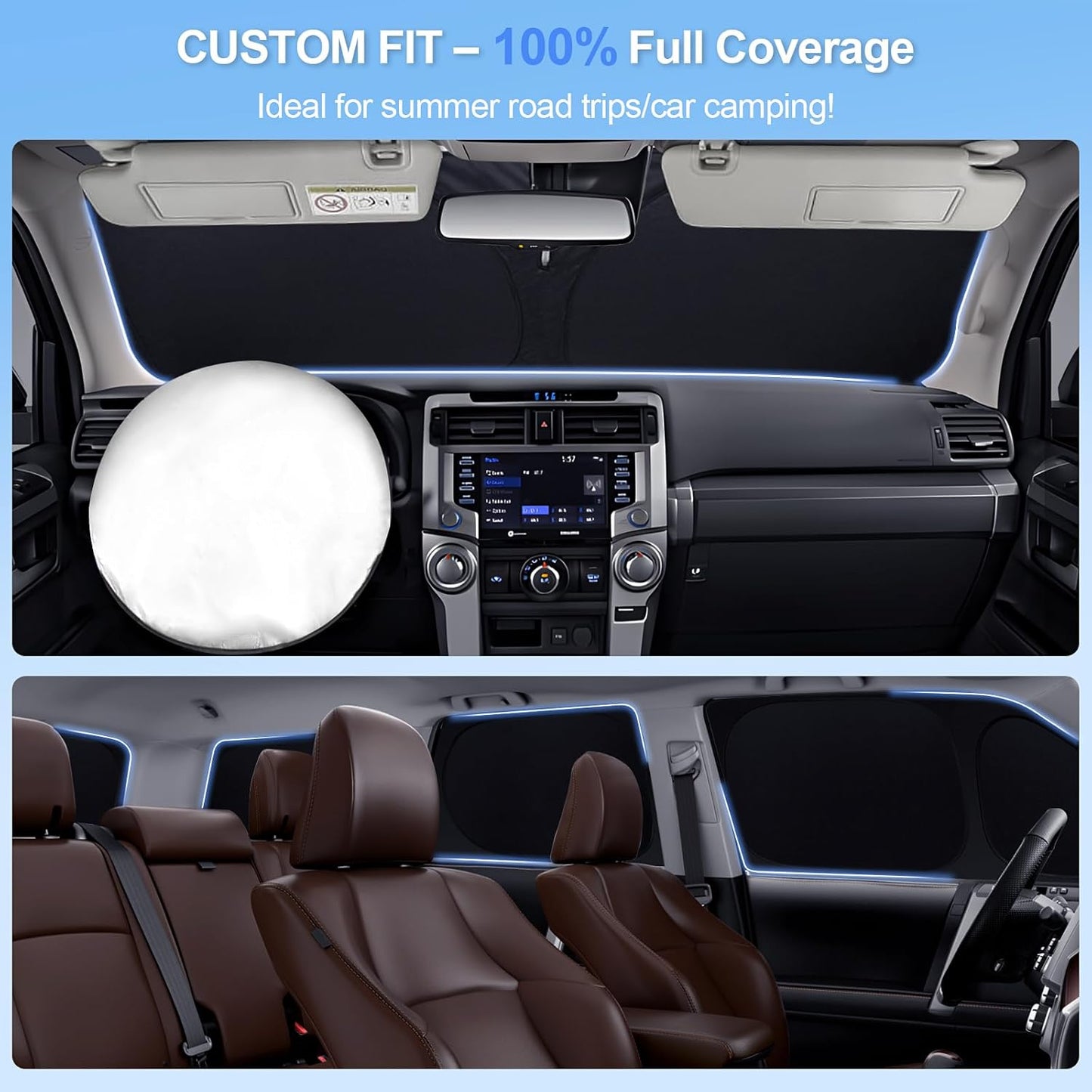 8pcs Car Window Shades for Subaru Forester 2019-2024 Accessories,Windshield Side Rear Full Sunshade,Sun Visor UV Blocking, Privacy Protection and Blackout for Camping Outdoor