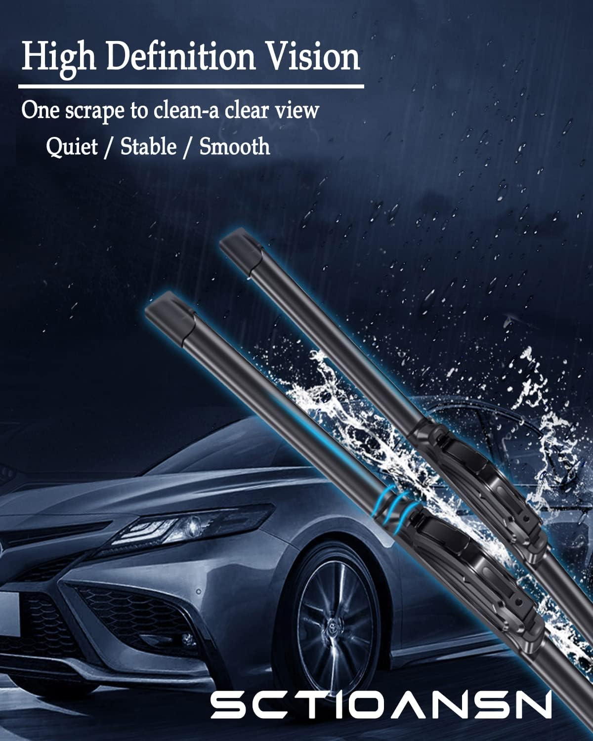 3 Windshield Wipers Set for TOYOTA RAV4 2006 2007 2008 2009 2010 2011 2012, Windshield Wiper Blades Original Equipment Replacement Front and Rear- 24"/17"/12A" (Pack of 3) J- HOOK