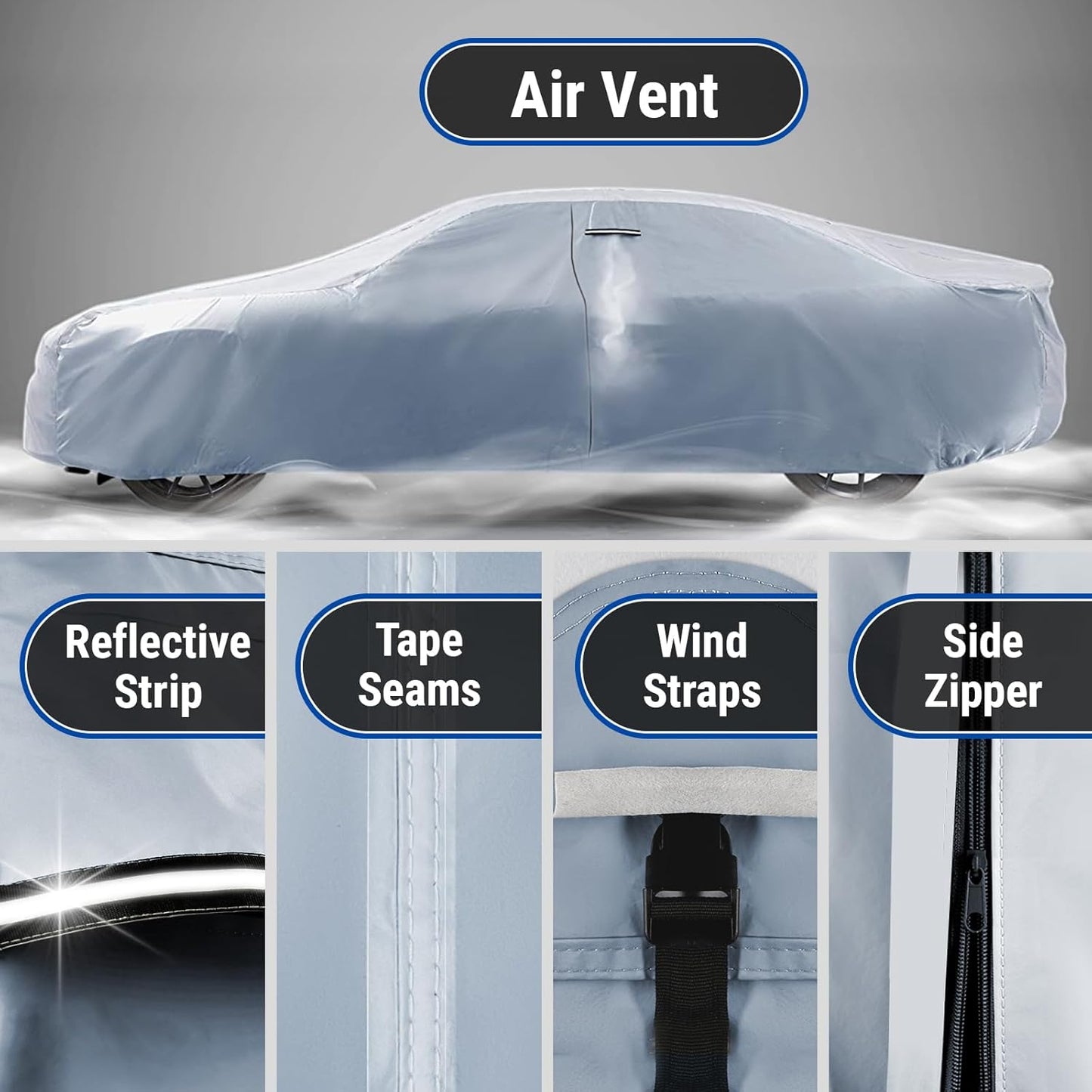 iCarCover Premium Car Cover for 1959-1964 Pontiac Parisienne 2-Door, 4-Door, Wagon Heavy Duty Waterproof All-weather Automobiles Custom Fit Indoor Outdoor UV Snow Protection Covers with Straps and Bag