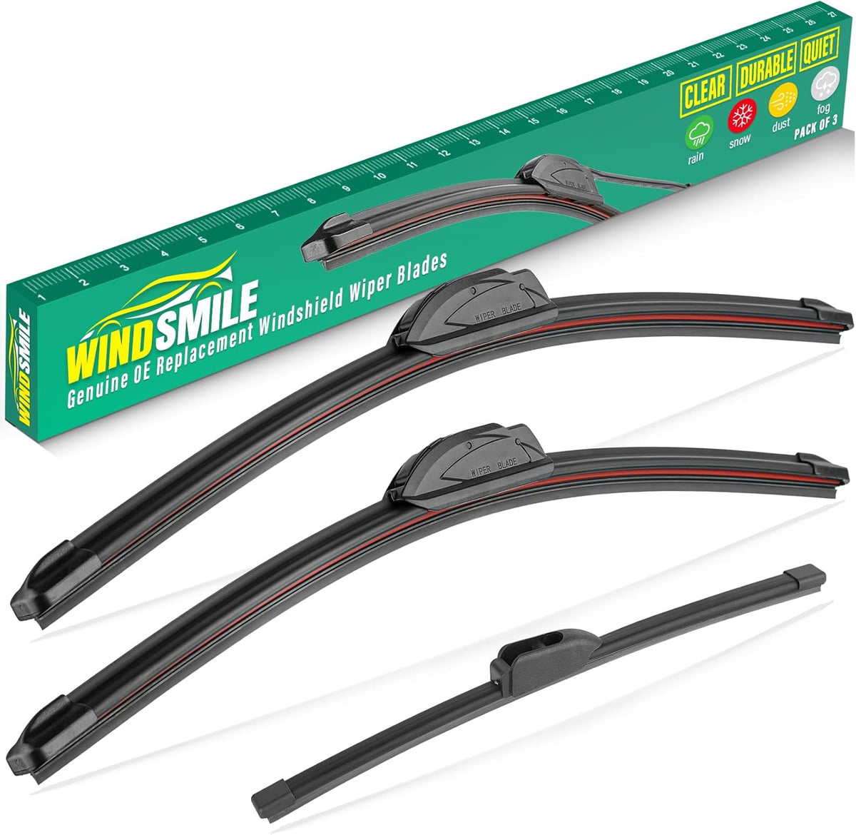 28" 14" 13" Windshield Wiper Blades Replacement for Hyundai Elantra 2012 2013 2014 2015 2016 Elantra GT 2017 Premium All Weather Front Rear Wipers Set - OEM Quality (Pack of 3)