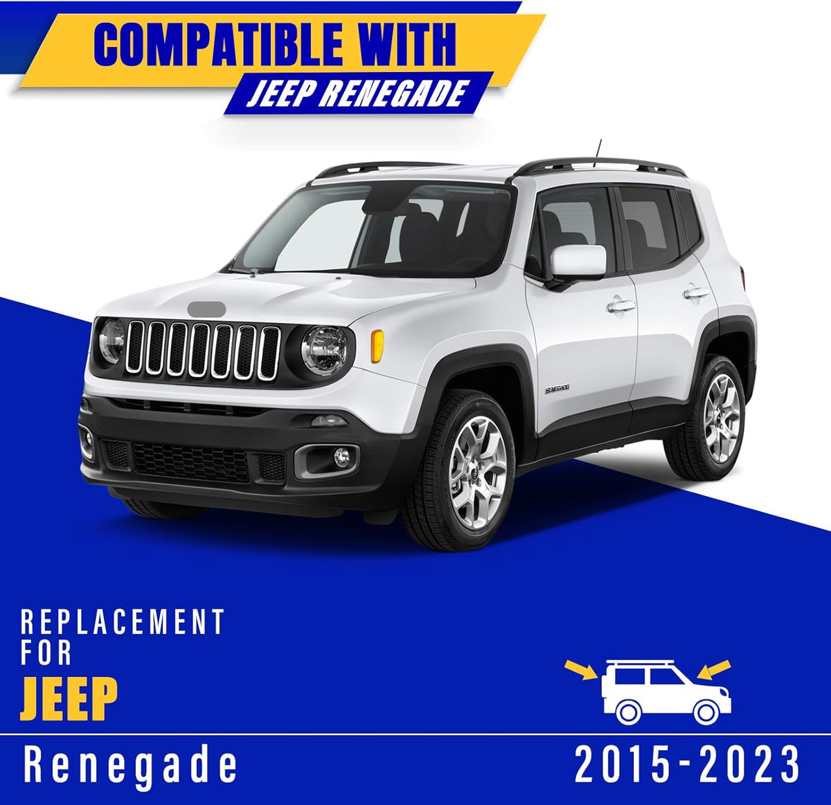 3 wipers Replacement for 2015-2020 2021 2022 2023 jeep renegade, Windshield Wiper Blades Original Equipment Replacement - 22"/20"/11" (Set of 3) Top Lock