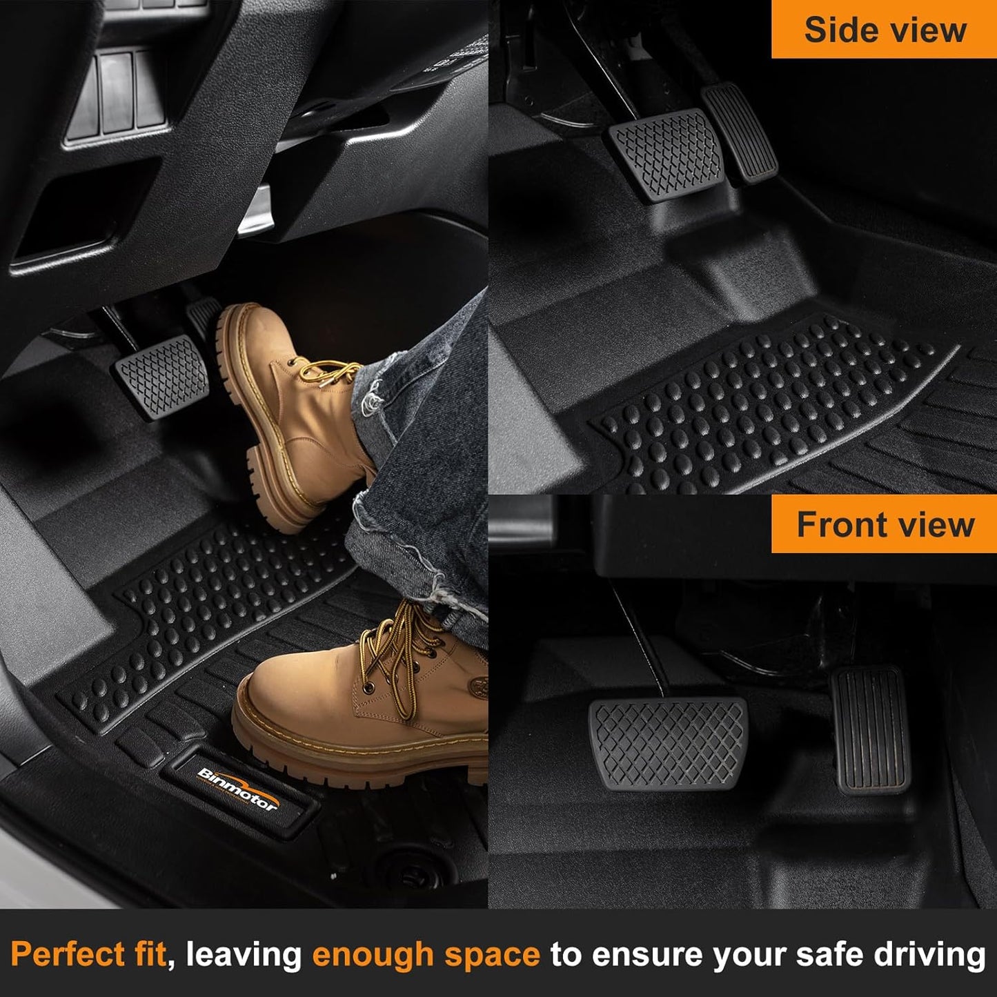Binmotor-Floor Mats & Cargo Liner Set for Mazda CX50 Hybird 2025, All Weather Car Floor Mat Seatback Cargo for CX 50 Hybird Accessories, Rubber Mats TPE Car Liners for CX-50 Hybird Trunk Liner-Black
