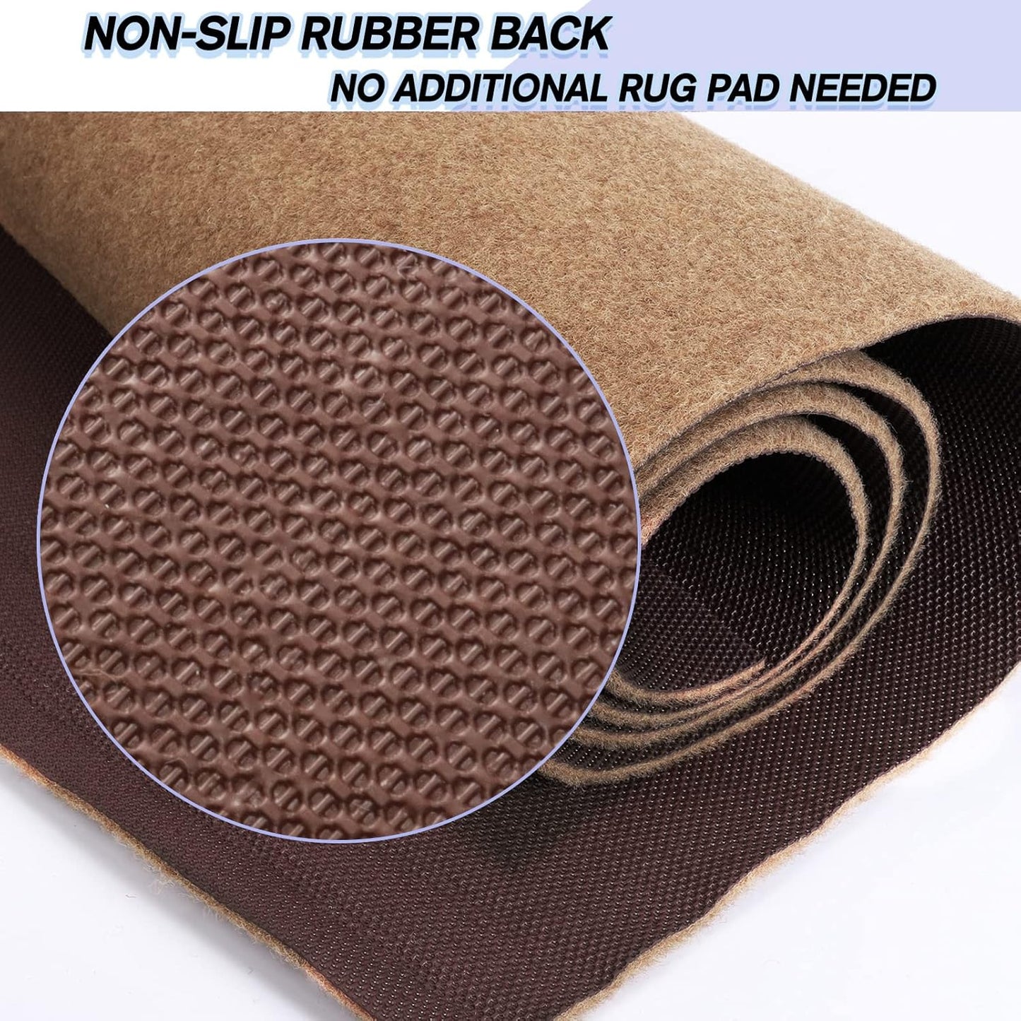Custom Size Backed Non-Slip Area Rugs Runner, Easy Clean, Waterproof Runner Rugs for Hallway Entryway, Kitchen, Laundry, 3FT x 79FT, Beige