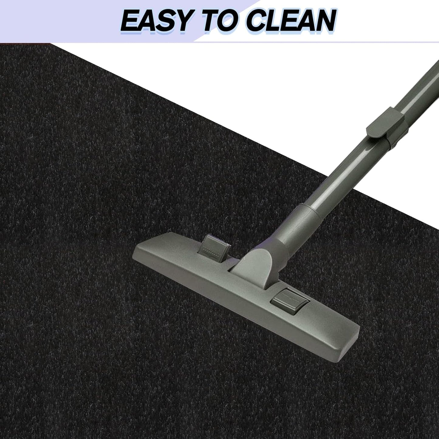 Custom Size Backed Non-Slip Area Rugs Runner, Easy Clean, Waterproof Runner Rugs for Hallway Entryway, Kitchen, Laundry, 2FT x 11FT, Black