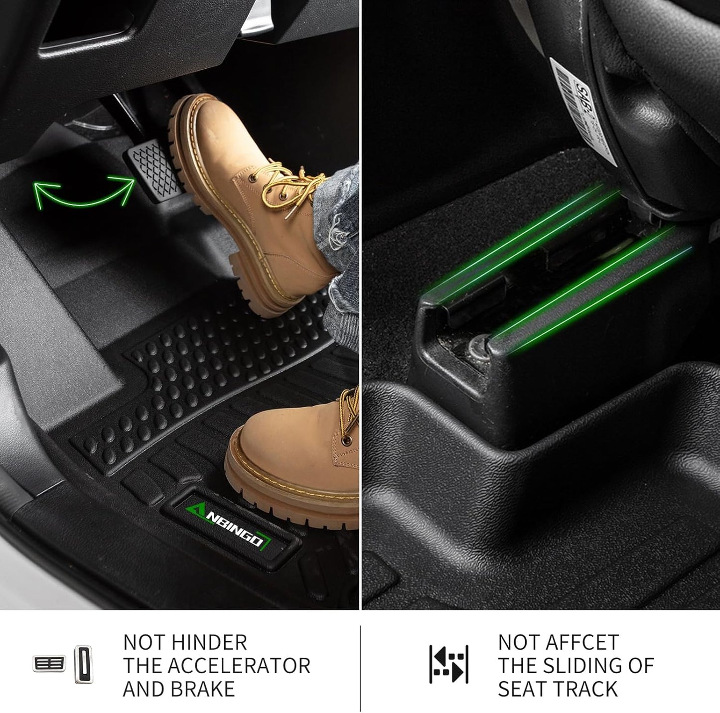 ANBINGO-Floor Mats & Cargo Liner Custom for Volkswagen Tiguan 2024-2018 5 Seats,All Weather Protection Anti-Slip TPE Tiguan Car Liners Full Set VW Tiguan Accessories Black