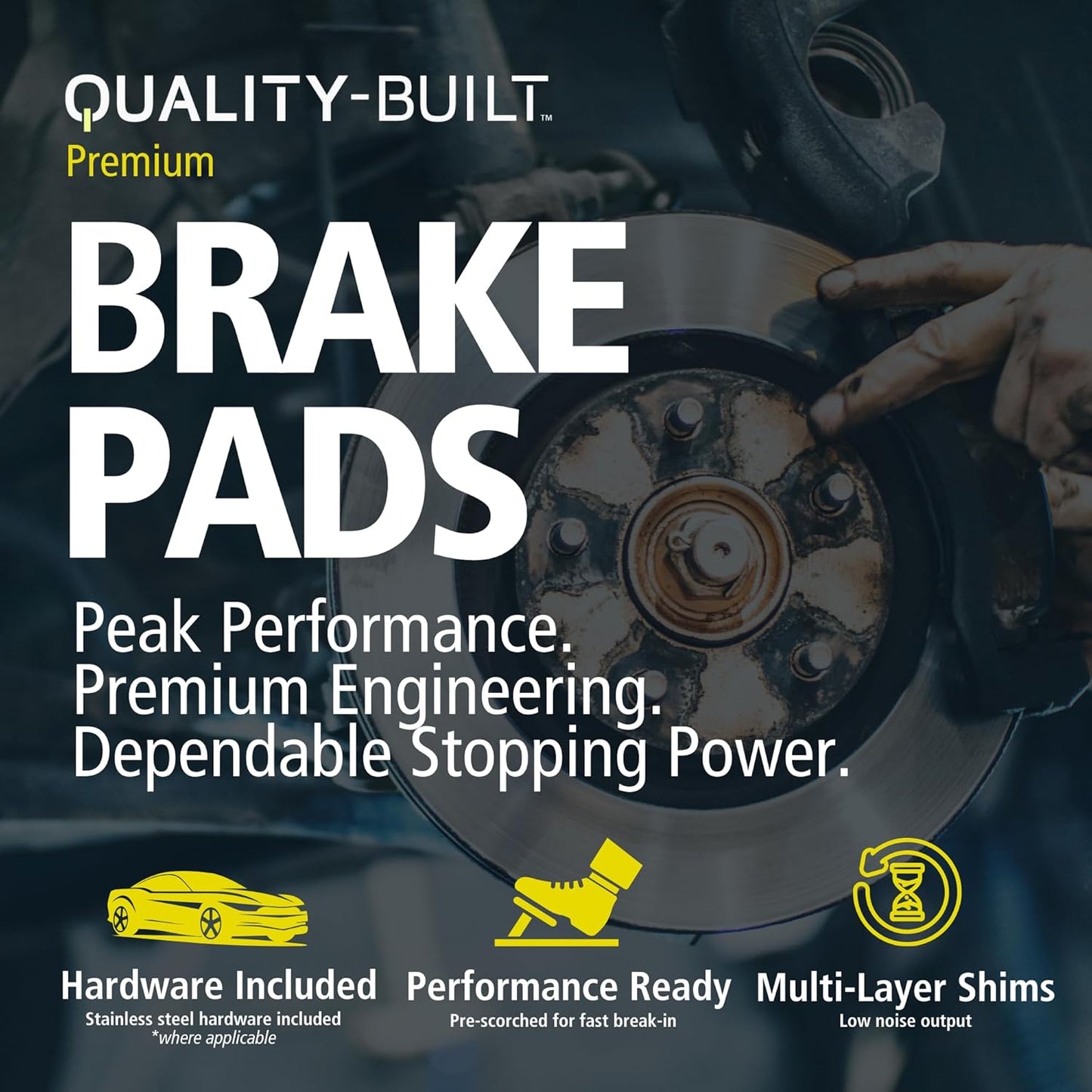 Premium Semi-Metallic Front Brake Pads (1001-0505M) Compatible with 1991-1993 Buick/Cadillac/Chevrolet/Oldsmobile/Pontiac (Allante/Bonneville/Camaro/DeVille/Eldorado/Firebird/Fleetwood)