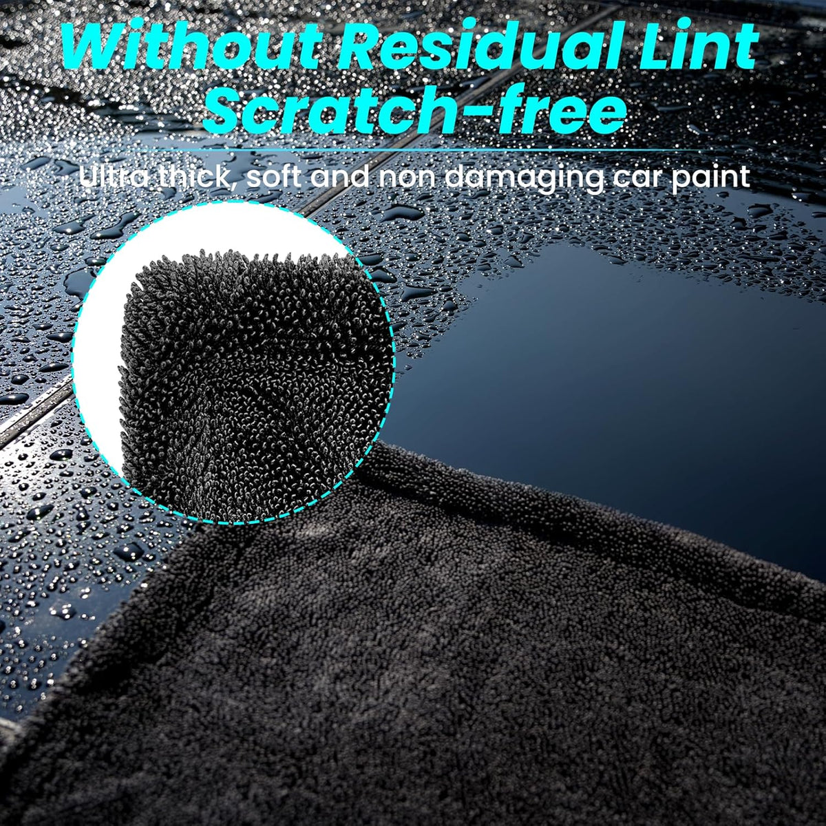 2 Pack 1300 GSM Car Drying Towel,Double-Sided Microfiber Towels for Cars(36" x 24"),Extra Large Ultra Absorbent,Without Residual Lint,Scratches or Water Spots